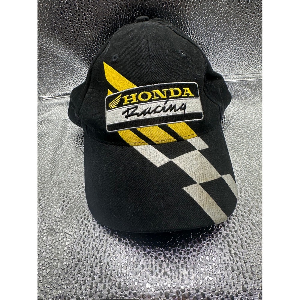 Honda Racing Hat Black Snapback Baseball Cap Embroidered Logo Motorspots Mens